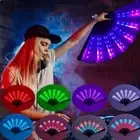 Foldable Led Light Fan PVC Light Up Fan Led Glow Fan for Line Dancing