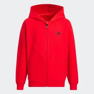 【adidas 愛迪達】外套 男款 運動連帽外套 新年 JK KN FZHD 紅 IT4055