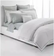 Ralph Lauren Spencer Border Sateen White Sage Full/Queen Duvet Cover