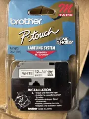 Brother M231 P-touch Label Tape 1/2" Black on White