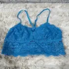 Aerie Bralette Womens Small Blue Lace Racerback Longline