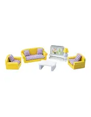 [Tidlo] Wooden Dollhouse Living Room Furniture Play Toy 1:12 Set 3+
