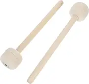 Abaodam 2Pcs Handle Drum Mallet Sticks Durable Percussion Instrument Accessories for Beginners and Intermediate Players Convenient Snare Drum Hammer Wood Color