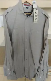 NWT Men's XL Buffalo Gray Long Sleeved Shirt David Bitton