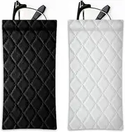 [TEAONE] Sunglass Bags, 2 PCS Black & White Portable Sunglasses Cases for Men, Women (17 x 9.5cm/6.7 x 3.7in)