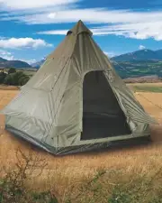 Mil-Tec 4-Man OD Green TeePee Tipi Tent Army Military Camping Shelter New