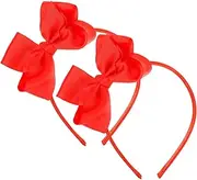 [Healvian] 2pcs Bow Headband Headbands for Young Headband with Bow for Ribbon Hair Bow Bows for Hair Bows Hair Bow for Girl Fashion Headbands for Fabric Red