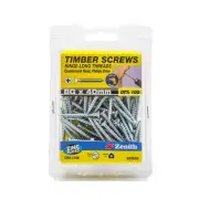 Zenith 8G x 40mm Zinc Plated Hinge-Long Thread Countersunk Head Timber Screws...