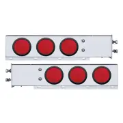 Spring Loaded Rear Bar w Six 4" Round Red Incandescent Light - 2" Bolt Pattern