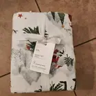 RARE NEW Pottery Barn Jolly Santa Percale KING sheet Set Christmas Holiday