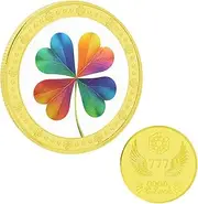 Lucky Coin, Four Leaf Clover Good Luck Token, Pocket Lucky Medal Charm Gift