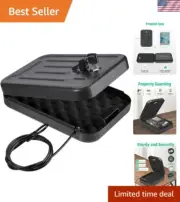 Portable Security Lock Box for Firearms and Valuables - TSA Approved, 9.4x6.5 IN