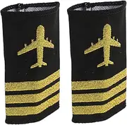 Kisangel 2pcs Airline Pilot Epaulets for Soft Cloth Uniform Bars for Cosplay DIY Projects and Imaginative Play Lightweight and Comfortable Shoulder Boards for Flight Attendant Costumes