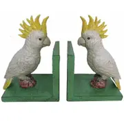 Cast Iron Cockatoo Bookends Bird