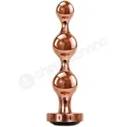 Gender X Gold Digger Small Rose Gold Metal Butt Plug With Black Gem Base