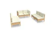 vidaXL Garden Lounge Set Outdoor Sofa Furniture Wooden Patio Setting 6 Piece