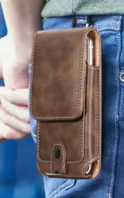 For Vodafone TCL 20R 5G, Tradesman Leather Belt Clip Card Holster Case Pouch