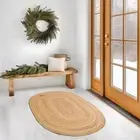Jute Rug - Reversible Natural Fiber Hearth Carpet- Eco Friendly Floor