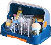 Generisch Dish Bottle Drying Rack, Dustproof Bottle Organiser with Lid, Water Cup Stand, Bottle Dryer Rack with Removable Water Bowl for Pump Parts, Cups, Teats