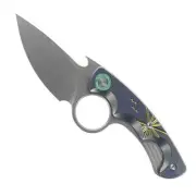 TwoSun Mini Fixed Blade Knife Titanium/Sun/Birds Handle 14C28N Plain TS569-Ti