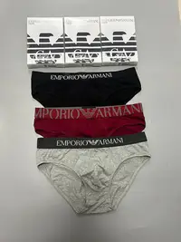 在飛比找Yahoo!奇摩拍賣優惠-EMPORIO ARMANI男士內褲三角莫代爾純棉中腰刺繡字