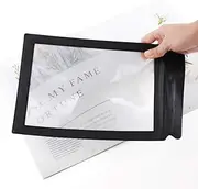 3X A4 Paper Size Magnifying Glass, PVC Plastic Full Page Reading Magnifier, Portable HD Old Man Reading Aid Lens Folding Large Sheets Magnifier Loupe