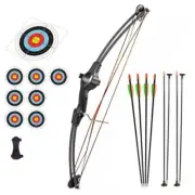 Kids Archery Youth Compound Bow Set Junior 4/8 Arrow Sets 4 Suction Target 031