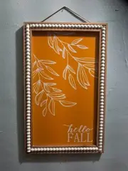 TARGET HARVEST DECOR WALL HANGER WELCOME HOME ORANGE 16" X 10" UG3