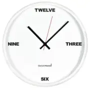 DAVIS & WADDELL WHITE CONTEMPO WALL CLOCK - 31.2 X 31.2 X 5 CM BNIB