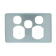 Clipsal Classic C2000 Series Plate Cover Double Powerpoint Xtra Swit B/Alum - C2025XC-BA