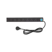 HPM General Purpose 8 Outlet Surge Protected Powerboard Black