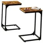 QEEIG C Table Side Table Set of 2 Living Room Sets C Shaped Couch Tray End