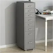 8 Drawer Metal File Cabinet with Lock for Home Office, Fully Assembled Sturdy Office Furniture with Secure Lock (Model D 1.4mm)