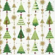 XMAS PAPER NAPKINS / SERVIETTES P20 SMALL CHRISTMAS TREES MADE IN GERMANY 3 PLY