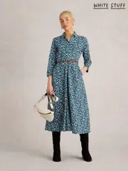 White Stuff Blue Rua Jersey Shirt Dress (AJ5236) | $150