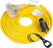 Yodotek 25 Feet Heavy Duty Generator Extension CordGenerator Locking cordNEMA L14-30P/Four 5-20R 4 Prong 10 Gauge Flat Flexible Generator Cable 30Amp 7500 Watts UL Listed