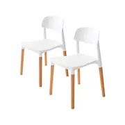 La Bella 2 Set White Retro Belloch Stackable Dining Cafe Chair
