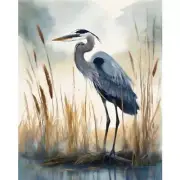 Diamond Painting Kits for Adults, Watercolor Great 5D Diamond Art Blue Heron