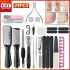24pcs Nail Care Tool Set Manicure Pedicure Kit Rasp File Remover Scraper AU