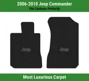 Lloyd Luxe Front Carpet Mats for '06-10 Jeep Commander w/Black on Silver Jeep (for: Jeep)