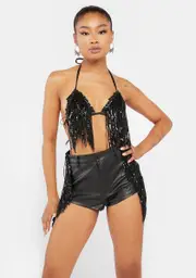 Night Owl Not Going Home Sequin Fringe Set