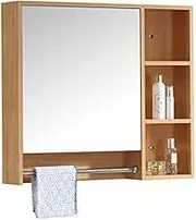 Bathroom Cabinet with Mirror, Multi-Purpose Wooden Storage Box, Kitchen Cabinet, 1 Door Shelf, Bathroom Wall Cabinet, Bathroom Wall Mirror