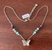 Brighton SOLSTICE Colorful Beaded Butterfly Necklace JM5953