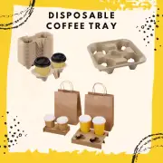 Kraft Brown Disposable Coffee Cup Tray – Takeaway & Travel Drink Holder