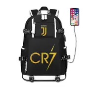 Cristiano Ronaldo Football Star Printed Backpack Schoolbag And Travel Bag Black high quality COLOR6