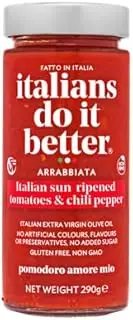 Italians Do It Better Arrabbiata Sauce, 290g – Italian Pasta Sauce with Fresh Tomato and Chilli, Ideal for Penne, Linguine, Spicy Tomato Sauce, Italian Made