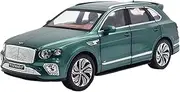 Scale Finished Model Car 1/24 for Bentley Bentayga Luxury SUV Miniature Metal Vehicles Die-cast Car Model with Sound Light Pull-back Miniature Replica Car(Green)
