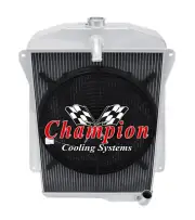 RC Champion 3 Row Radiator W/ 16" Fan for 1941 Chevrolet Fleetline L6 Engine (for: Chevrolet)