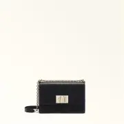 Furla 1927 Crossbody Nero Black Textured Leather Woman