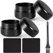 GOTDYBST Pack of 2 Odour-Proof Tin, Weed Box, Bring Two Cloths with and a Black Brush, Strong Seal, Water and Odourproof, Stash Jar Suitable for Spices etc.
